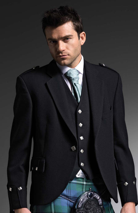 Ex-Hire Black Argyll Jacket - Gilt Edged