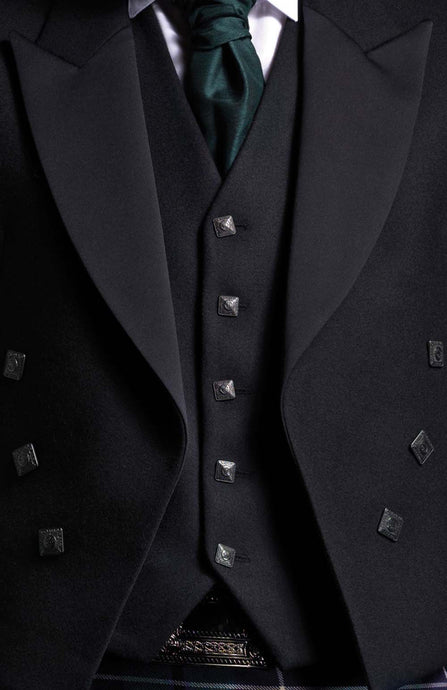 5-Dark Button Prince Charlie Waistcoat - Gilt Edged